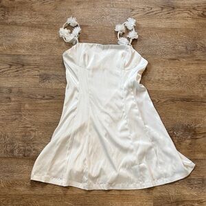 Altar'd State White Mini Dress with Floral Straps